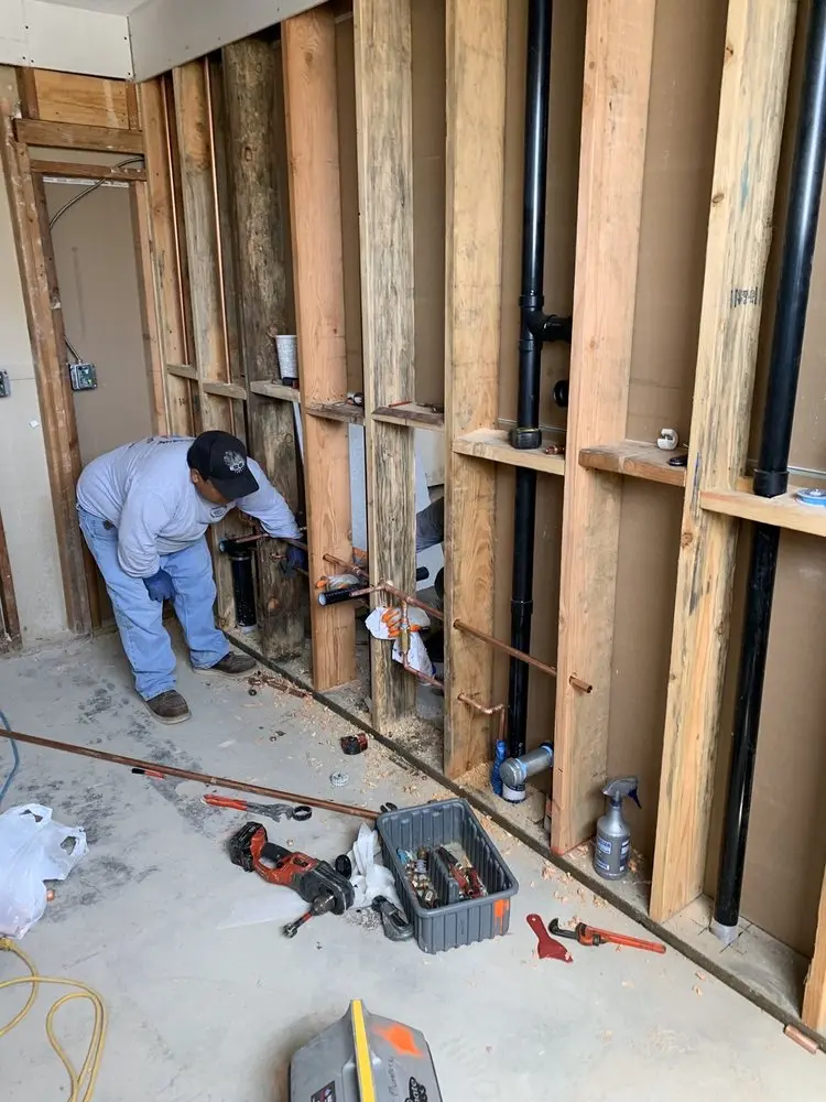 Commercial rough-in plumbing for Water Heater Replacement in Felton Manor